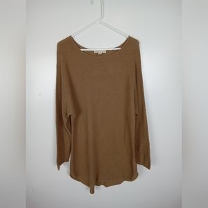 Michael Kors Oversized Camel Waffle Knit Tunic Sweater Size Large